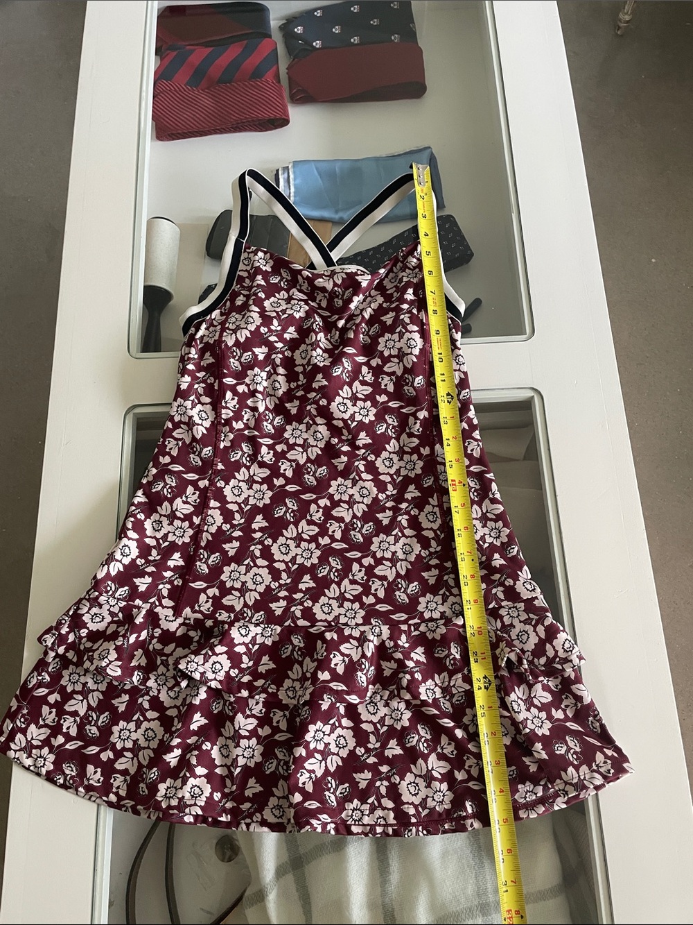 kate spade Burgundy Floral Tennis Dress with White Flowers - Picture 5 of 7